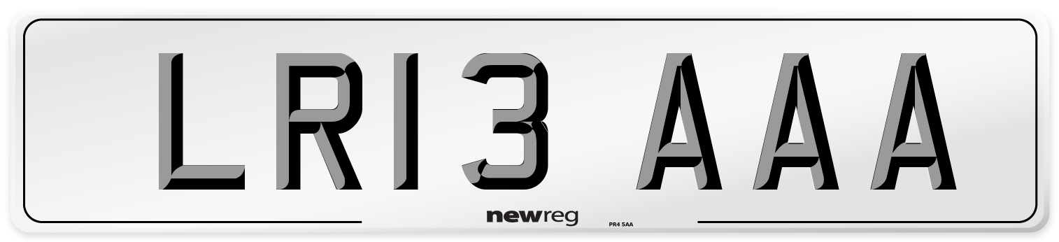 LR13 AAA Number Plate from New Reg